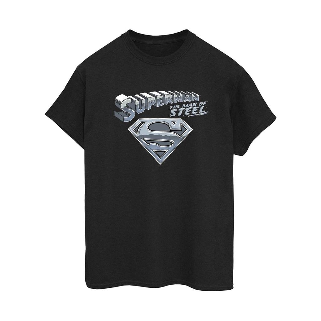 DC Comics Womens/Ladies Superman The Man Of Steel Cotton Boyfriend T-Shirt