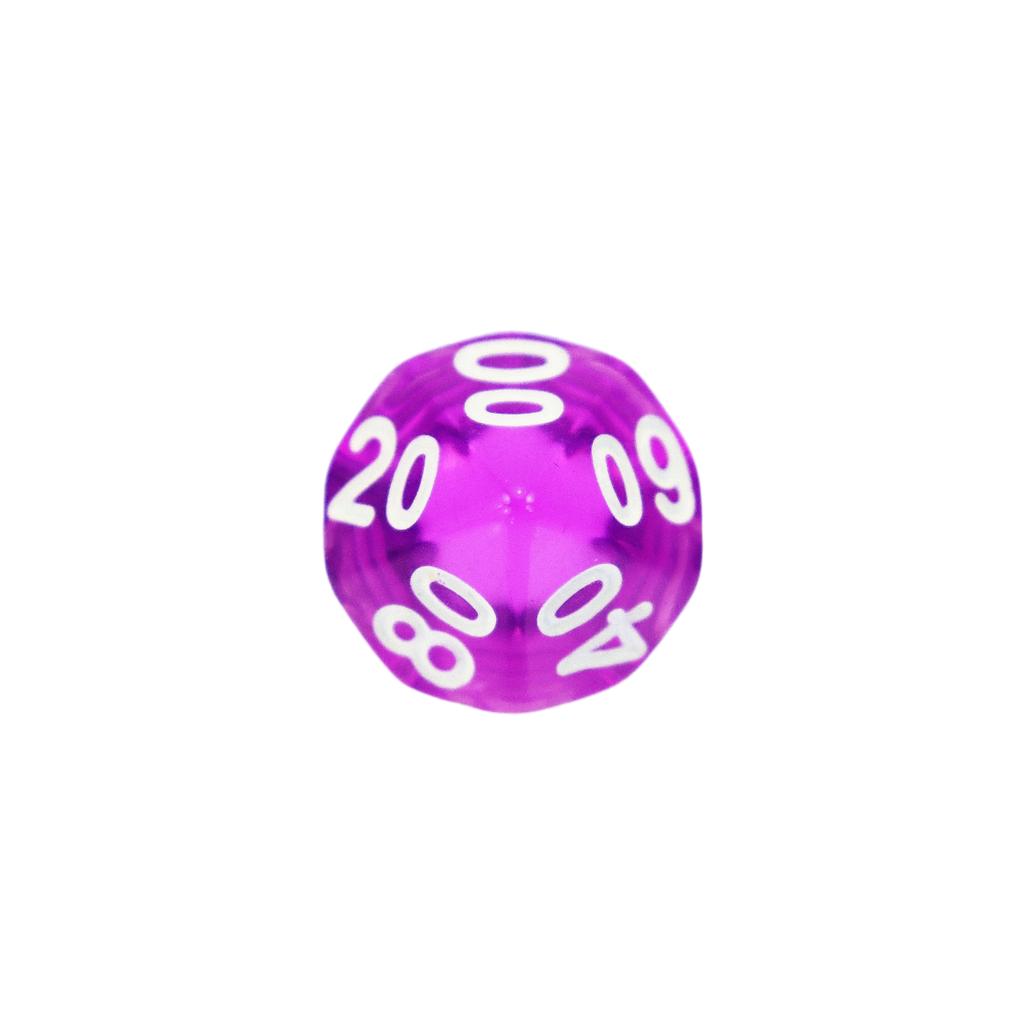 Rpg Dice Ten-sided D10 00-90 Purple Transparent