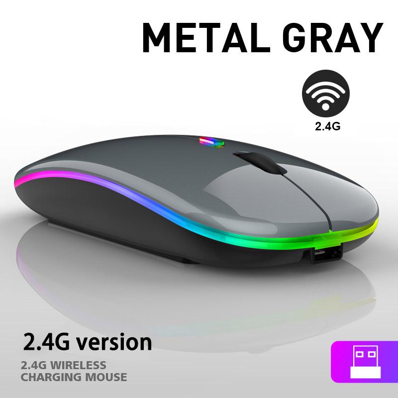2.4GHz Wireless Bluetooth Mouse With USB Rechargeable RGB Gaming Mouse for Computer Laptop PC Macbook Gamer Mouse Dropshipping