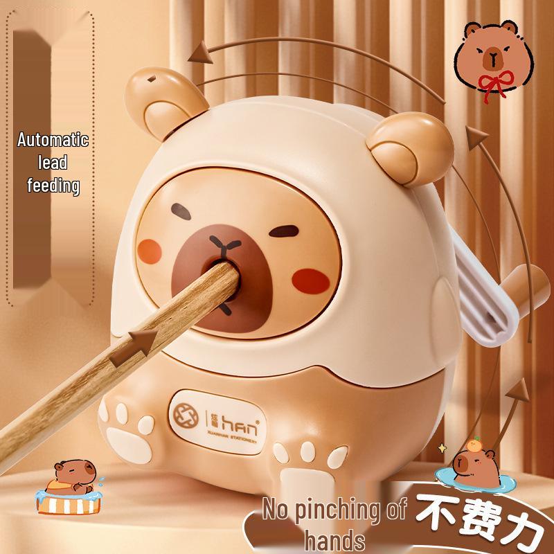 Cartoon Automatic Lead-Feeding Pencil Sharpener with Hand-Crank for Kids