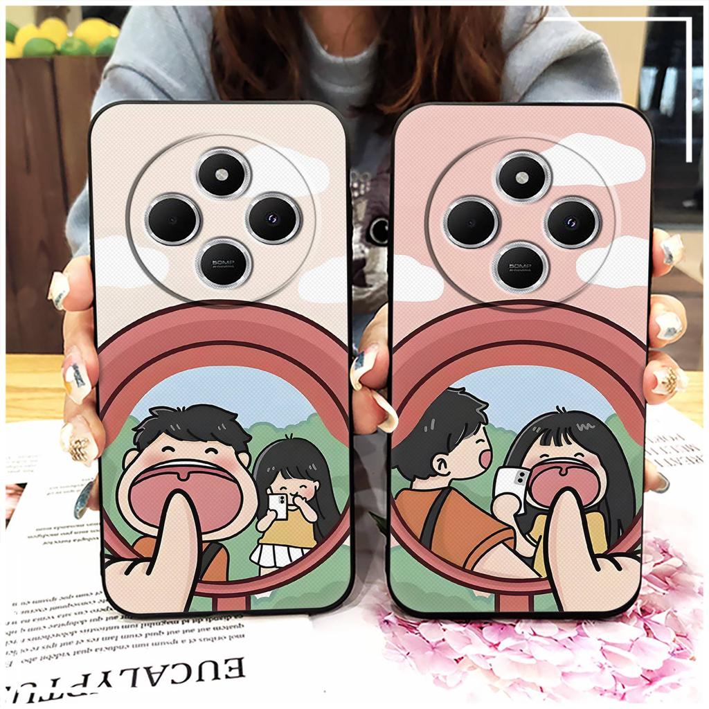 Phone Pouch Couple Phone Case For Redmi 14C 4G/14R 5G/A3 Pro 4G/POCO C75 Back Cover Soft Case Dirt-resistant Silicone