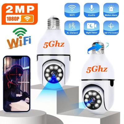 Δρομολογητές 200W 2,4Ghz/5Ghz E27 Πανοραμική κάμερα 1080P Κάμερα CCTV WiFi Νυχτερινή όραση Υποστήριξη κάμερας Web αμφίδρομης ομιλίας ήχου μέσω smartphone