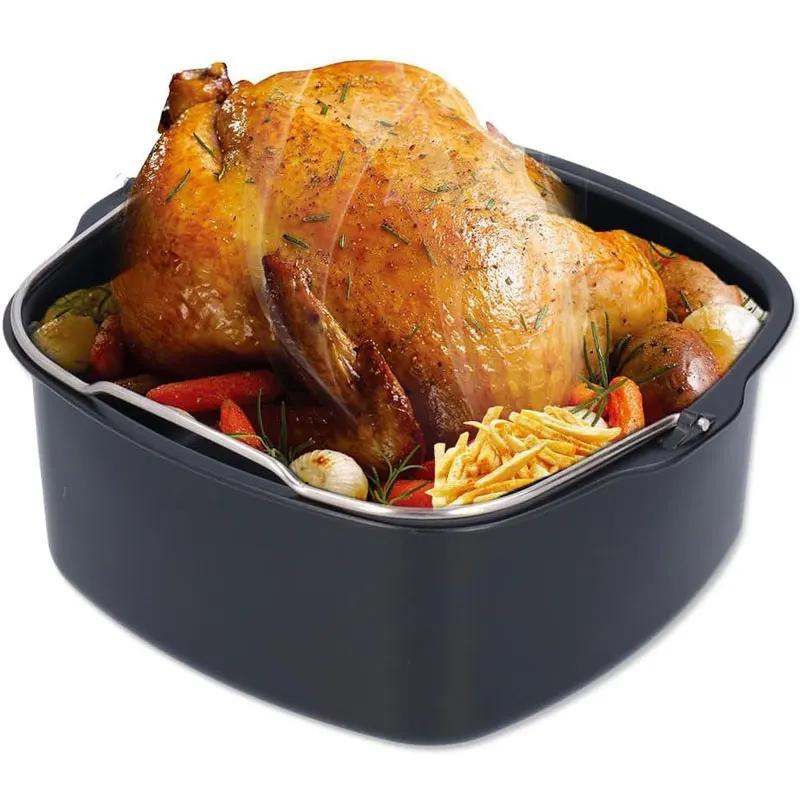 Air Fryer Non-stick Cake Baking Tray Basket Izza Bread Baking Tray Basket Kitchen Air Fryer Accessories Baking Basket