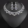 Women's Light Luxury Design Geometric Zircon Pendant Necklace Earring Set Fashionable And Versatile Niche Design Sense Set