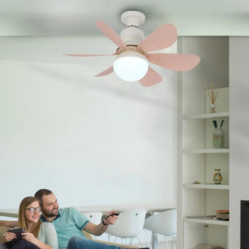 40W 20 in LED Fan Lamp Ceiling Fan Noiseless Outdoor Ceiling Fan 6 Blade with Remote Control & Timer for Offices Bedroom Kitchen