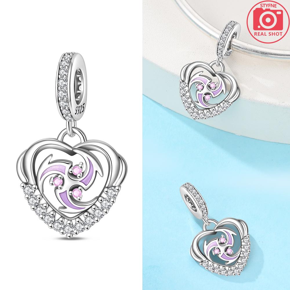 Oryginalny Miedziany Pomarańczowy Płomień Płatek Śniegu Wisiorek Energetyczny Amulety Wiatr Woda Drewno Koralik Pasuje Bransoletka Kobiety Biżuteria Zestaw na Prezent