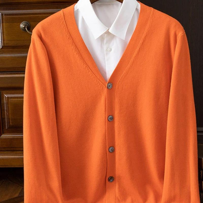 Autumn and Winter V-neck Cardigan Men's Sweater Loose Korean Style Trendy Versatile Sweater Jacket