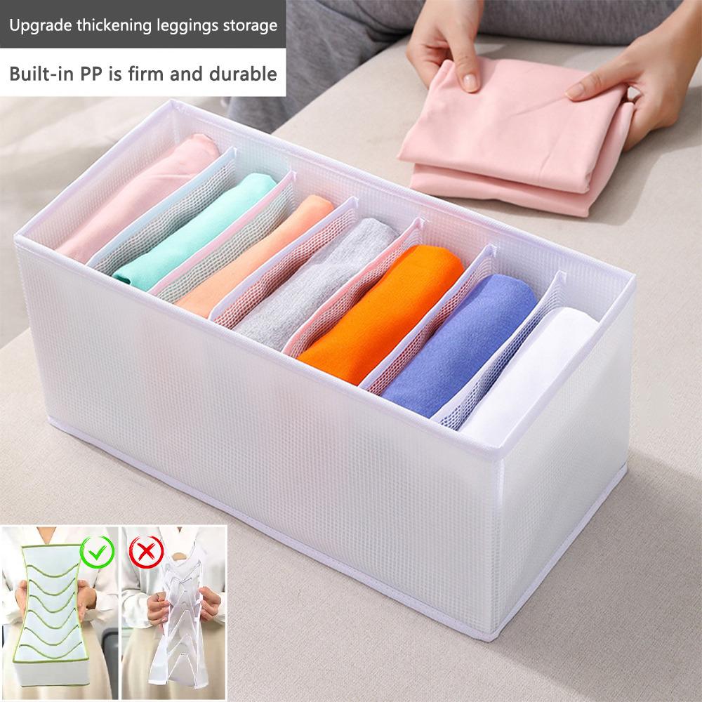 Органайзер для джинсов ящик для хранения сетчатый ящик шкаф для одежды разделитель для брюк можно стирать органайзер для домашней одеждыww Leggings 7 grid PP 1753₽