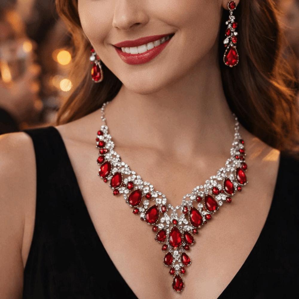 Sparkling Rhinestone Jewelry Set Shining Bridal Jewelry Set Bride Accessories