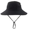 Womens Summer Sun-Hat Outdoor UV Protection Fishing Hat Wide Brim Foldable-Beach-Bucket-Hat with Ponytail-Hole