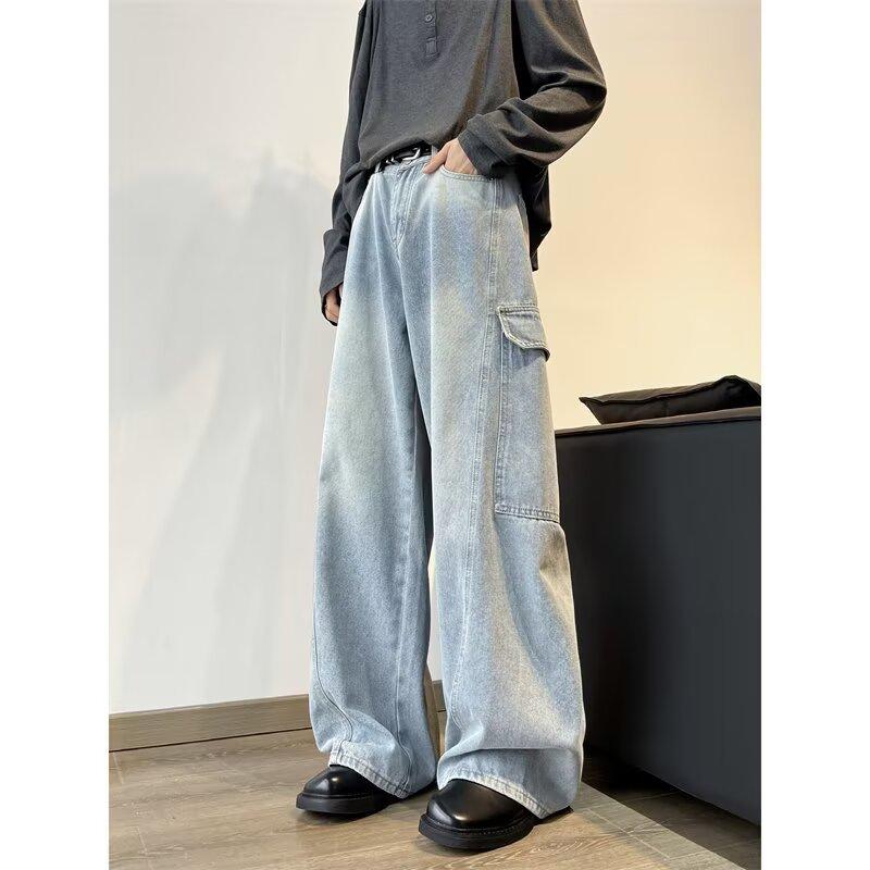 JYL Women s Cargo Pants American Washed Deconstructed Bootcut Winter High-Waist Denim L янтарь
