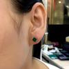 Fashion Design Green Cz Stud Earrings Temperament Lady Accessories Wedding Party Daily Wear  Color Jewelry For Women