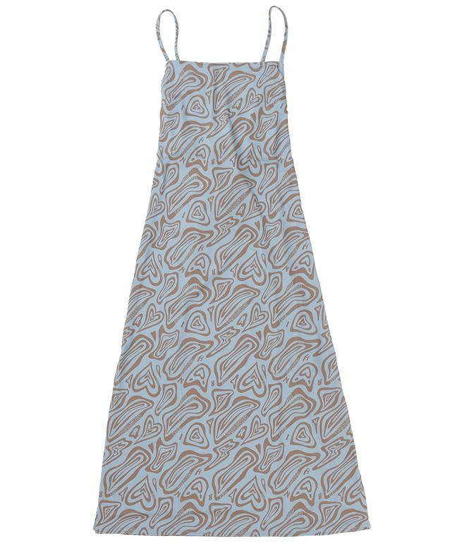 Leoninghai Archive Print Sleeveless Long Dress [Gold/Sky]