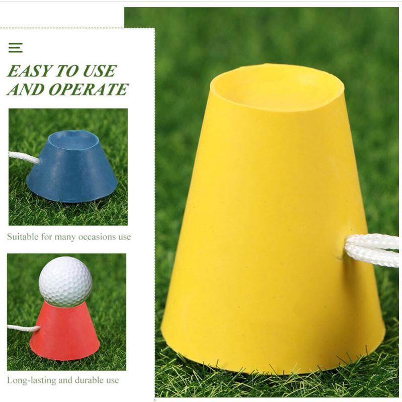 16-teiliges Golf-Gummi-Tees mit Saiten, 4 Größen, Pyramidenballhalter, Ausrüstungsset