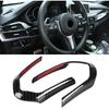2Pcs Keenso Steering Wheel Cover Decoration Trim Frame Chrome/Carbon Fiber Optional for F20 F22 F30 F32 F10 F06 F15 F16(Carbon Fiber)
