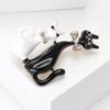 Emaille-Schleife Zwei Katzenbroschen für Frauen Unisex Tiernadeln 2-farbig erhältlich Casual Party Accessoires Geschenke