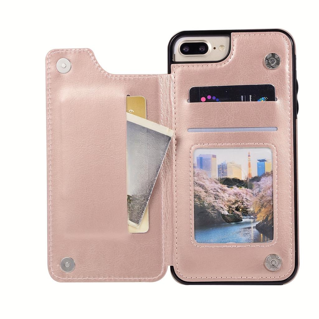 Handytasche, Brieftaschen-Handyhülle mit Kartenhalter, PU-Lederhülle mit Ständer und Kartenfächern, doppeltem Magnetverschluss und langlebiger, stoßfester Hülle für das iPhone