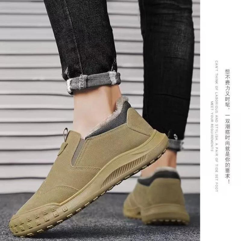 2026 New Men's Cotton Shoes Winter Fashion Shoes Men's Snow Boots Plush Thickened Comfortable and Warm Walking Shoes Boots Men