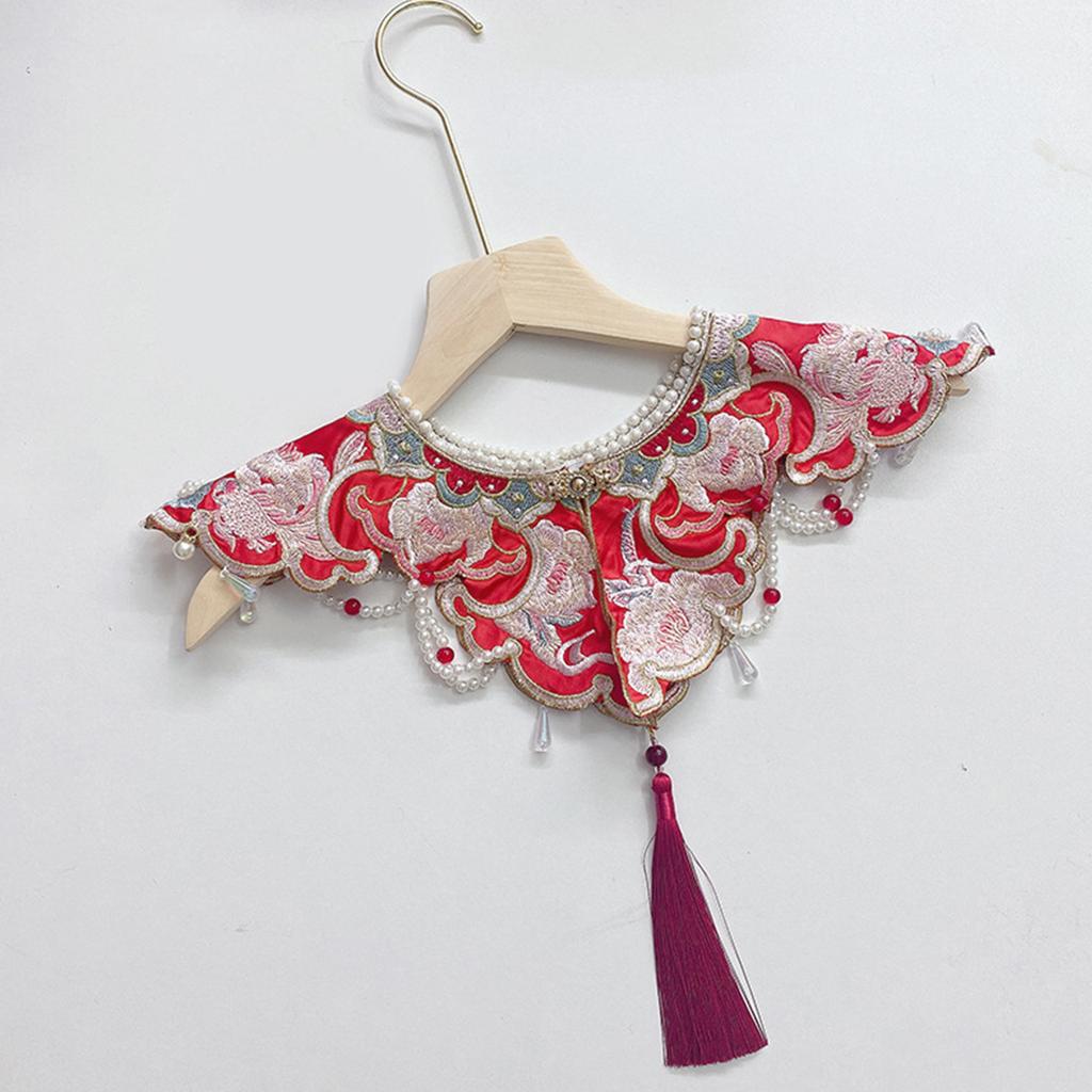 Elegant Embroidery Flower Decorative False Collar Female Sweater Shirt Dress Clothes Sewing Collar Shawl False Collar