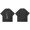 Men Hip Hop Streetwear Oversized T Shirt Doberman Dog Graphic TShirt Cotton Faded Black Tshirt Unisex Tops Tees Hipster