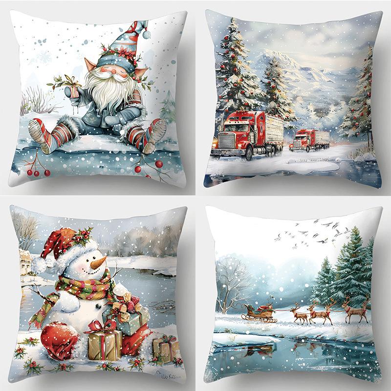 Christmas Pillowcase Office Seat Cushion Home Bedside Pillowcase