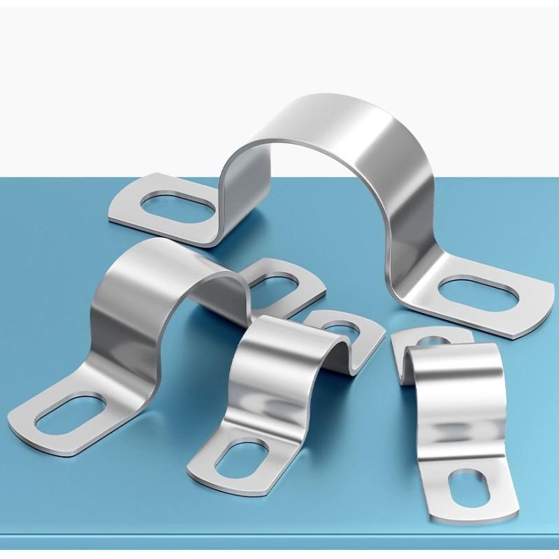 Thickened U-Tube Strap Saddle Clamp Stainless Steel Horseback Wire Throat Hoopcable Fastener Clips Applicable To Pipe Od 8-200Mm
