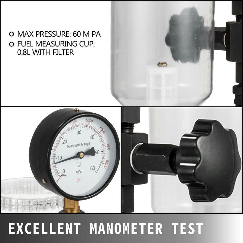 SucceBuy Diesel Fuel Injector Nozzles Tester with Scale Gauge Common Rail Pressure Tester Repair Tool for Automobiles Tractors