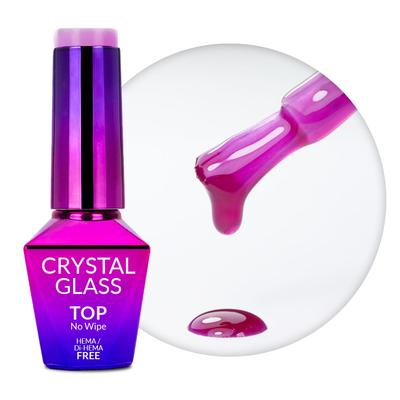 Kolorowy Top Bez Przemywania Top No Wipe Crystal Glass Molly Nails Purple Hema/Di-Hema Free 10G