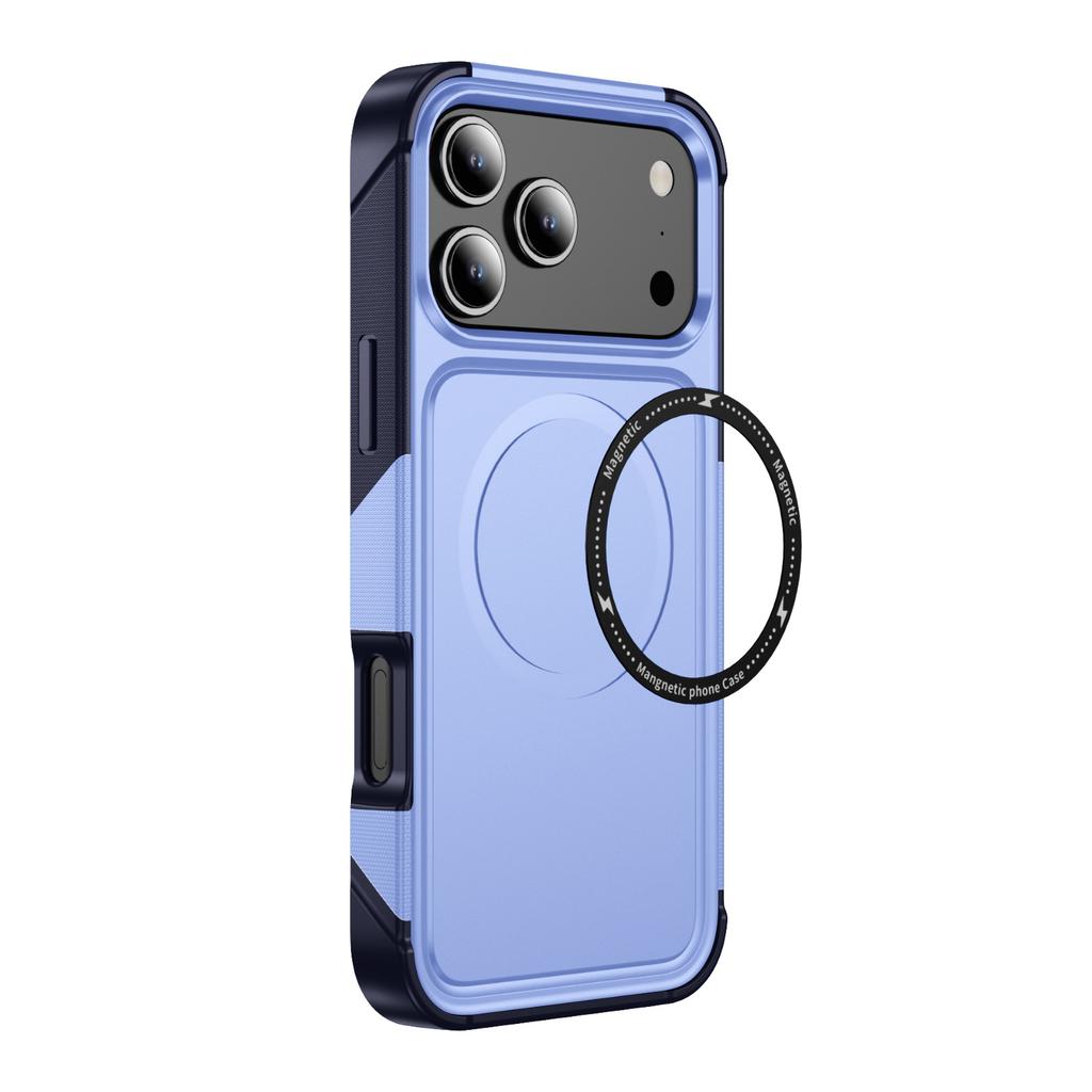 Mobile Phone Case Magnetic Four Corners Anti-fall Protective Case Frosted Anti-Scratch Wireless Charging Car Phone Case for Apple 17pm