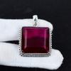 Rubellite Gemstone Silver Pendant In 925 Sterling Silver - Handmade Square Design, Perfect for Gifts, and Everyday Wear Jewelry Gifts