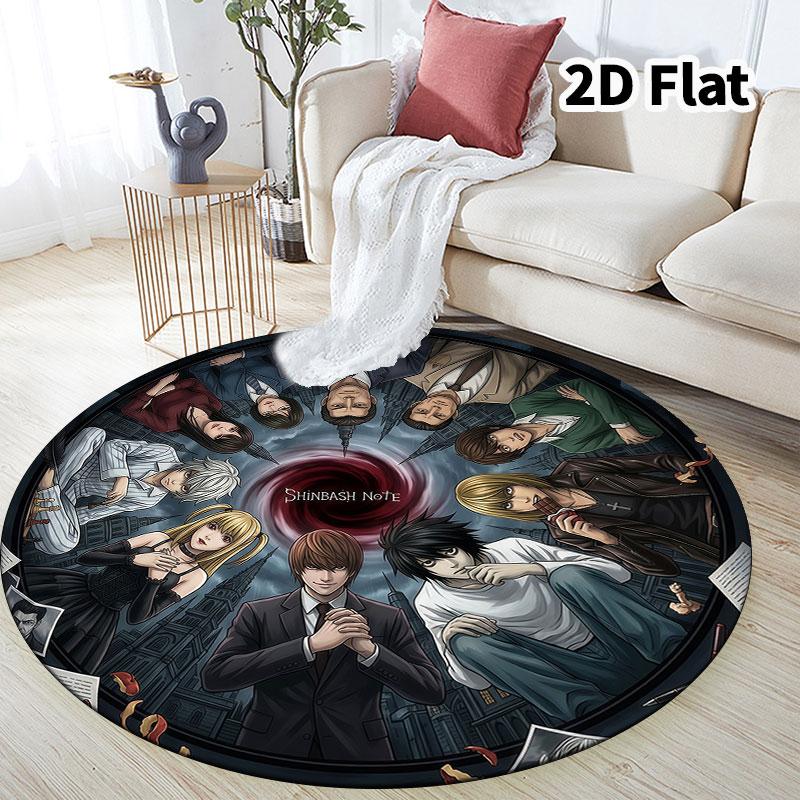 Death Note Round Area Rug Carpet Rug For Living Room Bedroom Sofa Playroom Decor Nonslip Floor Mat