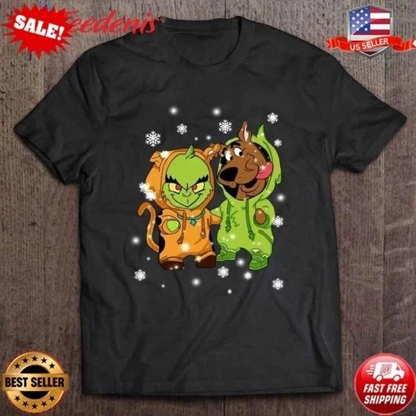Funny Christmas Scooby Doo And Grinch Change Uniform Shirt, Scooby Doo T-Shirt S