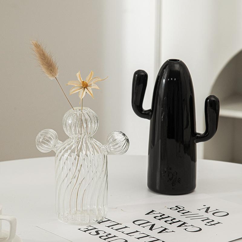 Kreative Kaktus-Glasvase, Aromatherapie-Flasche, nordische Vasen, Hydrokultur-Blumentopf, einfache kleine Vase für den Schreibtisch, Heimdekoration