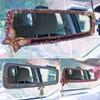 Pink Rhinestone Car Interior Rearview Mirror Cute Butterfly Wind Chimes Ornament Decorative Cover Rear Mirror Accessories Women