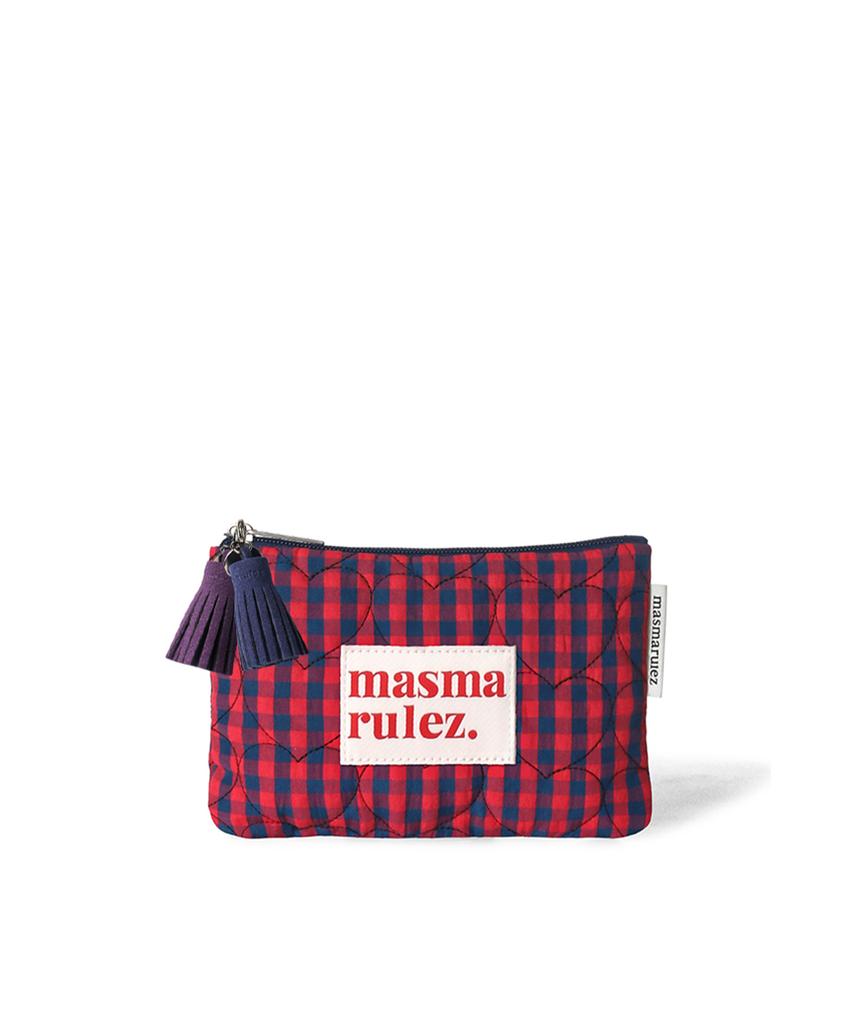 Masmarulez Basic Pouch_Heart Check Navy