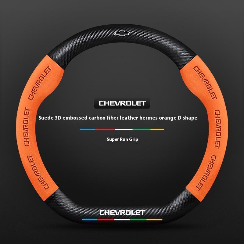 Car Steering Wheel Cover Genuine Suede Carbon Fiber For Chevrolet Cruze SparkLacetti EQUINOX Onix Tracker Trailblazer Suburban