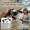 KindWave Reel 100mm Shaft 110mm Overall EVA Aluminum Compatible with Abu and Shimano Purple Handle, Distance, Length, Knob, Alloy, Daiwa, Garcia,