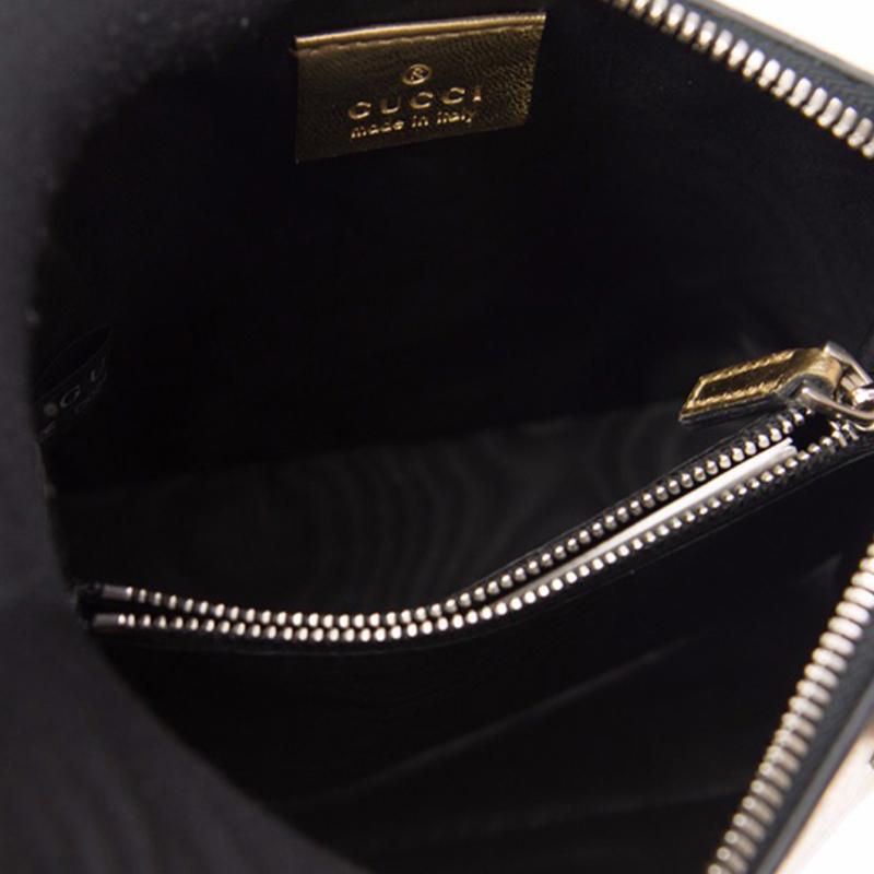 Gucci Guccy Star Print Zipper Leather Shell Bag Unisex Handbags Gold 511189-K2YPN-8275