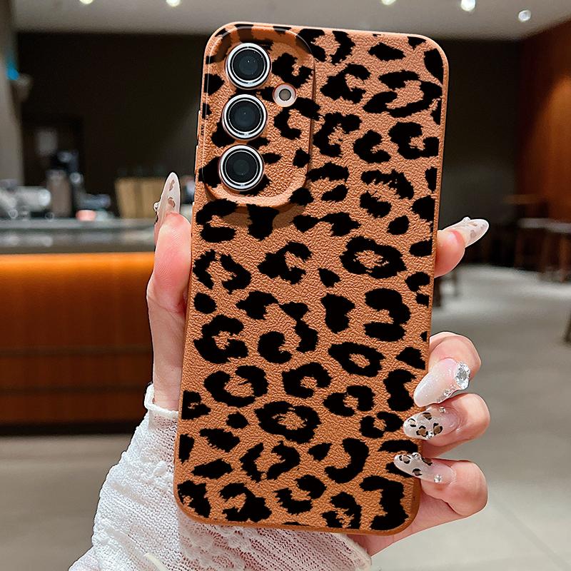 Custodia con Stampa Leopardo Per Samsung Galaxy S25 Ultra Capa S24 Ultra S23 S22 Plus S21 FE A15 A16 A25 A26 A34 A35 A36 A54 A55 A56 5G