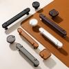 Easy-Grip Design Leather Cabinet Knobs Rust Resistant Dresser Furniture Door Knobs  for Kitchen