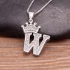 Nidin Luxury A-Z Crown Alphabet Pendant Chain Necklace Punk Style Lucky Initial Name Jewelry Fine Party Wedding Birthday Gift