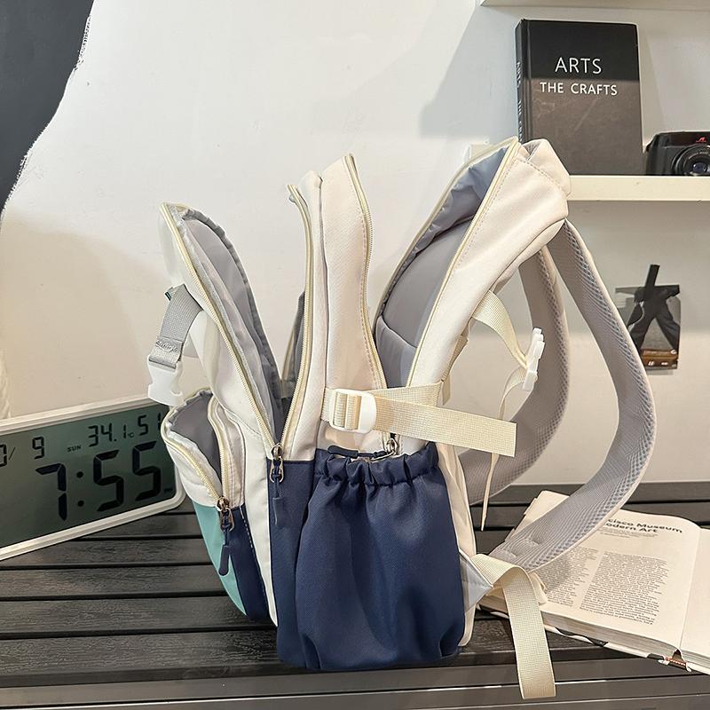 Student Schoolbag Women's Large Capacity Printed Colorblock Travel Backpack Men's Backpack