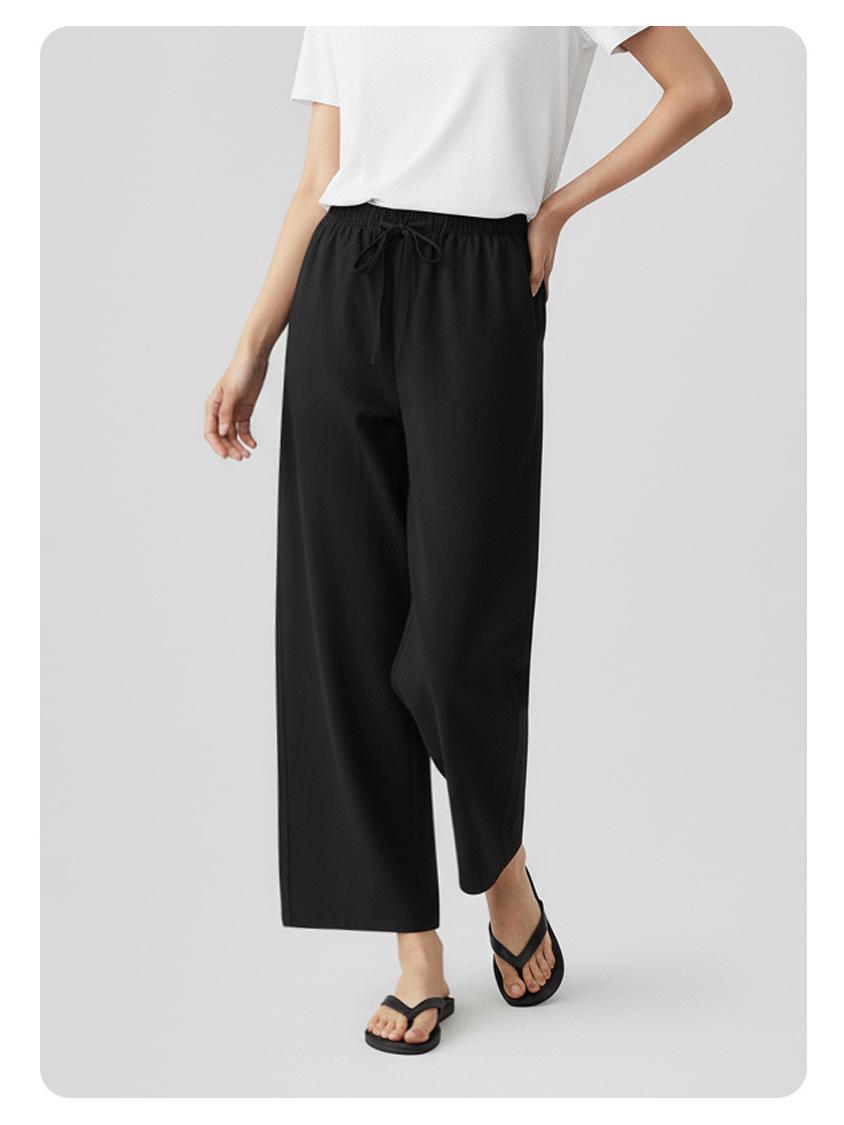 

Women s Summer Cotton Cropped White Pants: Loose, Slimming, Straight & Wide Leg Styles L чёрный