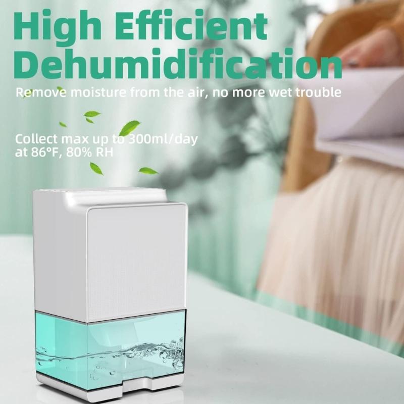 Efficient Room Dehumidifier Portable Dehumidifier Small Dehumidifier with Light ABS Texture for Living Environment