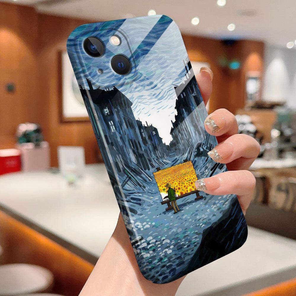 Ölgemälde Handyhülle für Samsung Galaxy S20 FE 5G A52 iPhone 11 15 Xiaomi Redmi VIVO OPPO Realme Huawei Infinix stoßfeste Ultra Slim Hard Cover