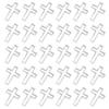 Resin Craft Bezel Stainless Steel DIY Open Bezels Hollow Frame Pendant Jewelry Making SuppliesCross Shape 30pcs S