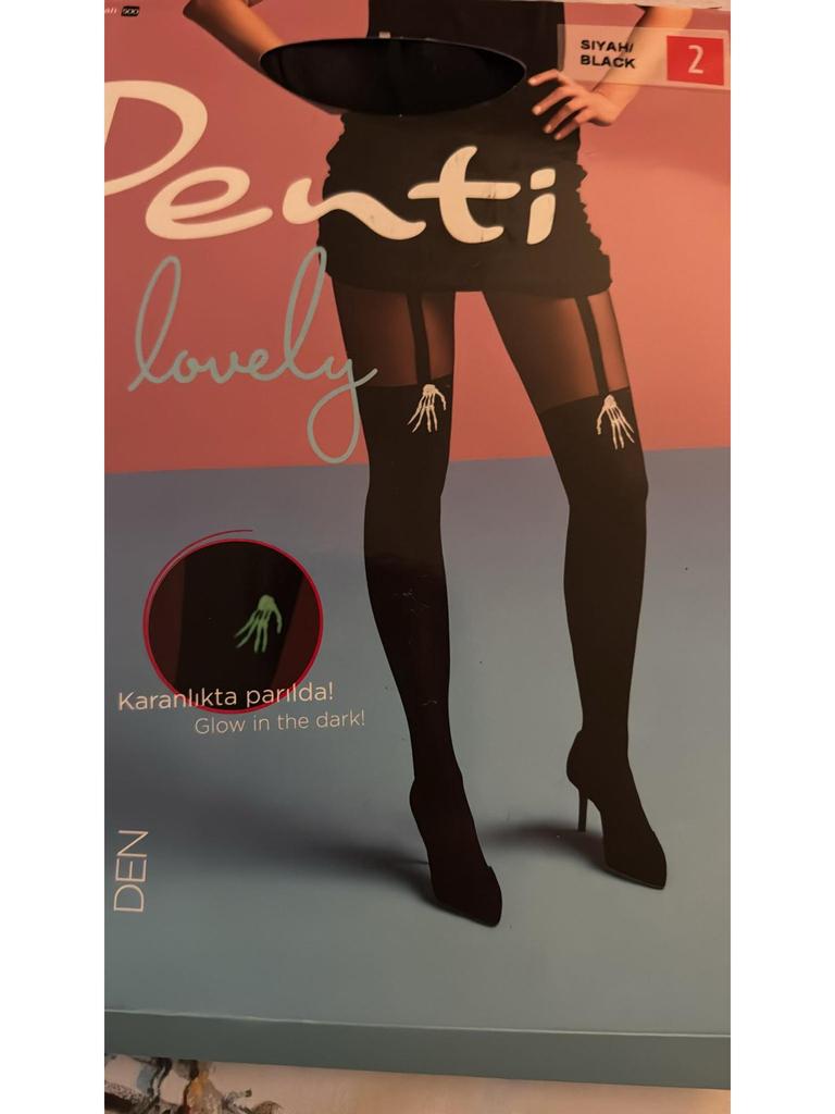Luminous Japanese Bone Print Tattoo Pantyhose - Slim Black Stockings for Halloween Disco