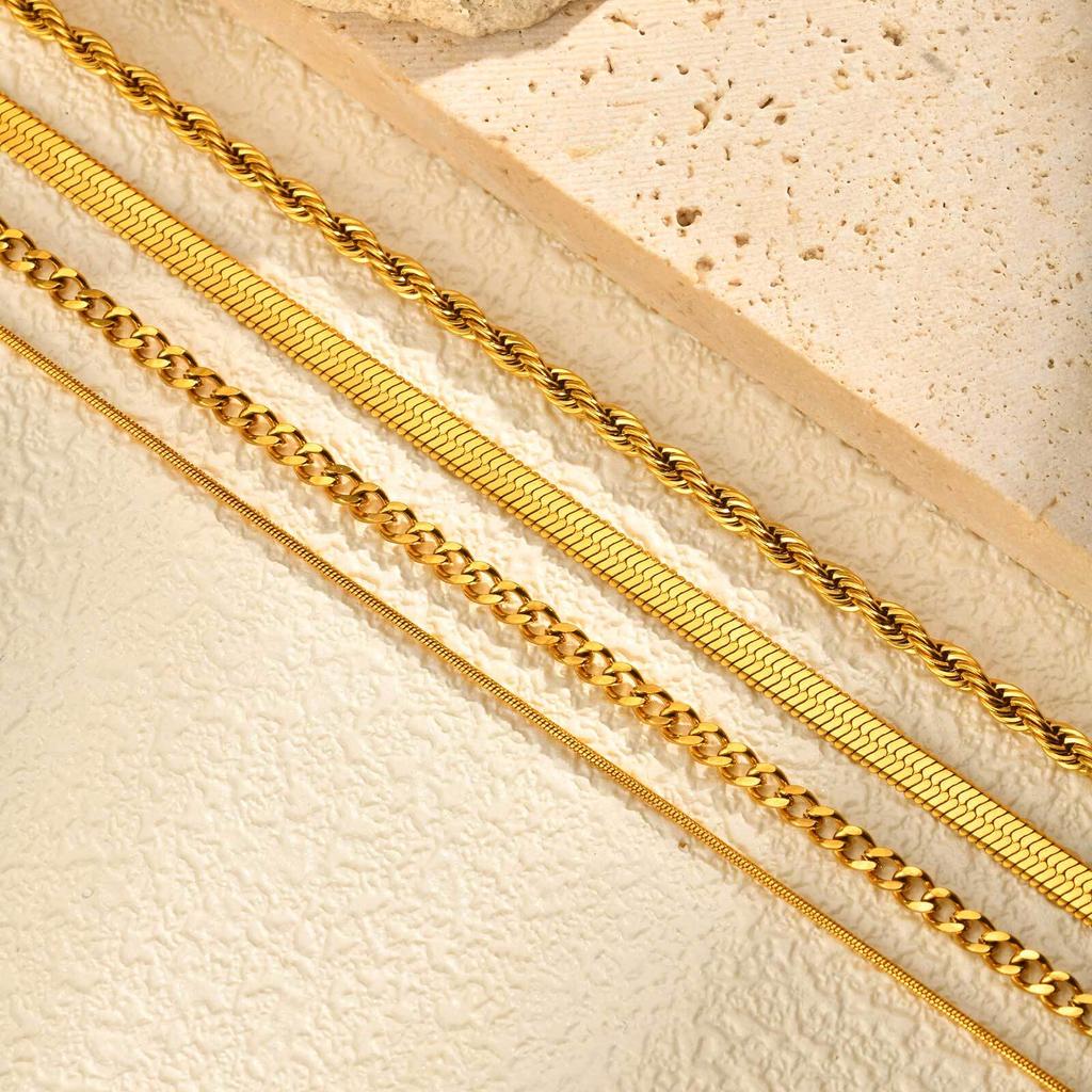 Herringbone Necklace for Women,Dainty Gold Color Necklace, Simple Layered Necklaces Jewelry Gift