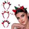 Knitting Christmas Santa Hat Headband Festival Props Hairhoop Family Gathering Headwear Holiday Celebration Headpieces
