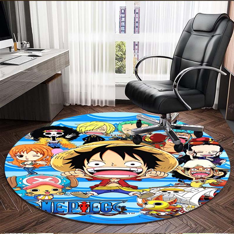 One Piece Print Round Rug, Washable Floor Carpet, For Entryway Dorm Laundry Room Office Study, Home Decor Birthday Christmas Gift